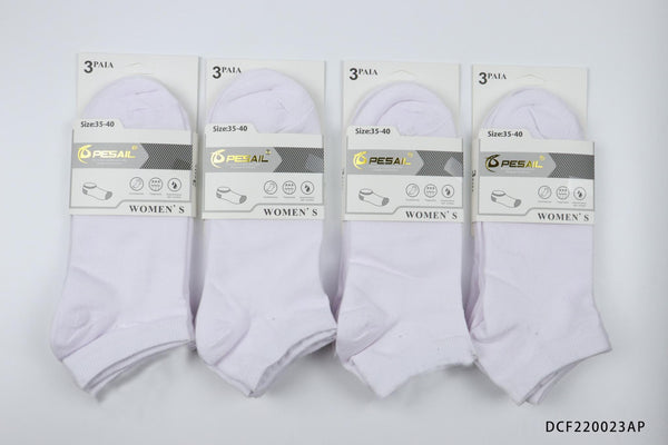 12 pairs/pack New Comfortable Breathable Soft Women's Ankle Socks Plain White