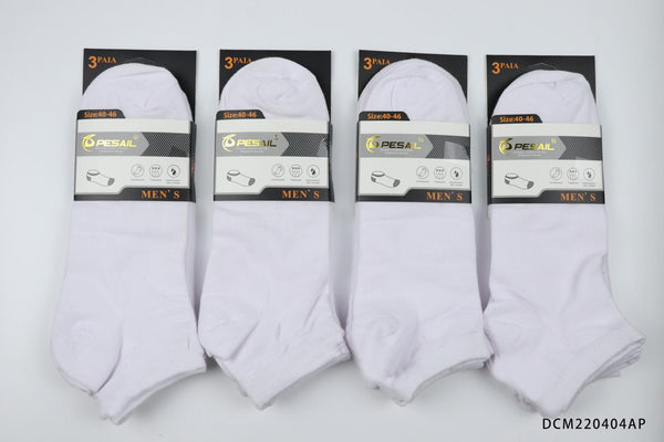 12 pairs/pack New Comfortable Breathable Soft Men's Ankle Socks Plain White