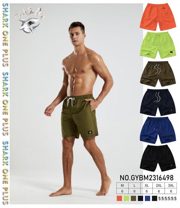 Beach Trunks - MONO COLOR WITH SHARK ONE PLUS LOGO